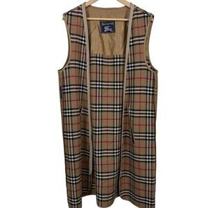 Burberry Tan Plaid Sleeveless Coat